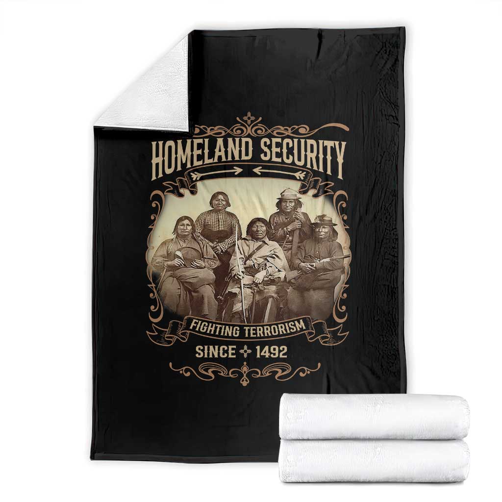 Homeland Security Fighting Terrorism Since 1492 Throw Blanket Native American History TS11 Black Print Your Wear