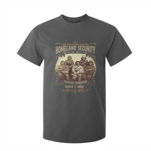 Homeland Security Fighting Terrorism Since 1492 T Shirt For Kid Native American History TS11 Dark Heather Print Your Wear