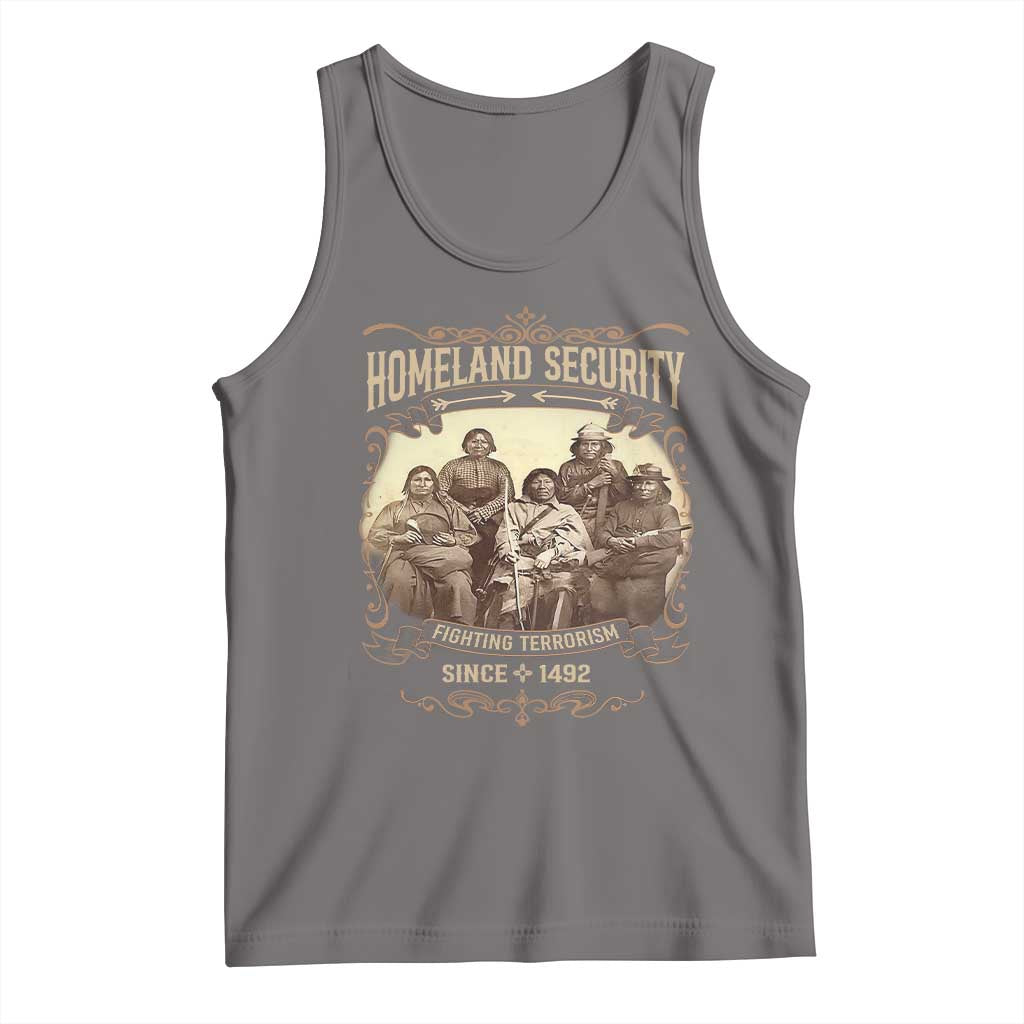 Homeland Security Fighting Terrorism Since 1492 Tank Top Native American History TS11 Deep Heather Print Your Wear