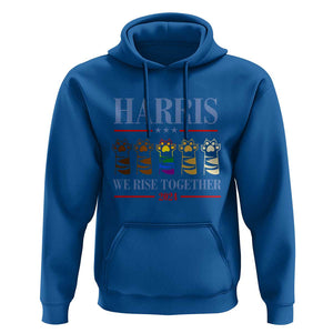 Harris We Rise Together 2024 Hoodie Voting for Kamala Cat Fist Paw LGBT President Election TS11 Royal Blue Print Your Wear