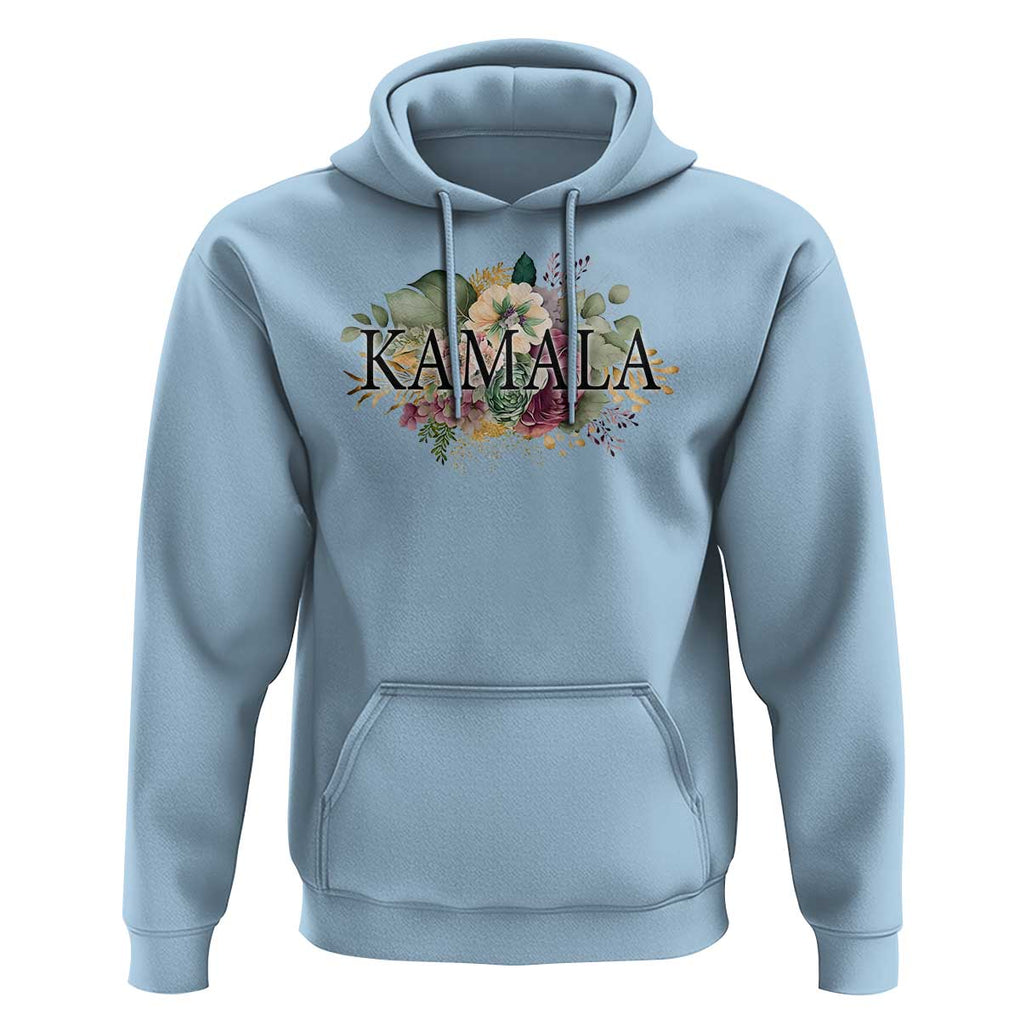 Harris 2024 Hoodie Vintage Flowers Feminine First Female President TS11 Light Blue Print Your Wear