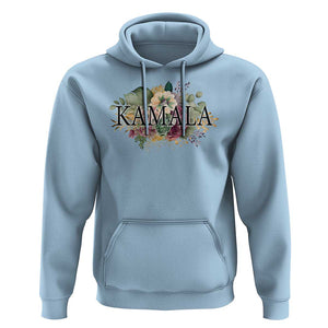 Harris 2024 Hoodie Vintage Flowers Feminine First Female President TS11 Light Blue Print Your Wear