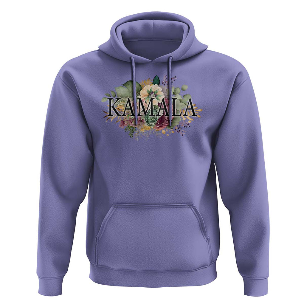 Harris 2024 Hoodie Vintage Flowers Feminine First Female President TS11 Violet Print Your Wear