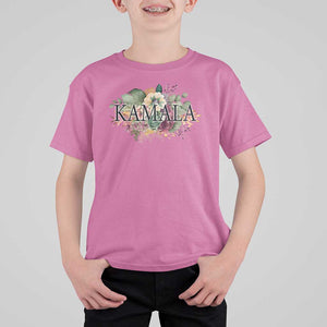 Harris 2024 T Shirt For Kid Vintage Flowers Feminine First Female President TS11 Azalea Print Your Wear