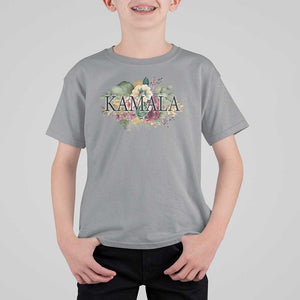 Harris 2024 T Shirt For Kid Vintage Flowers Feminine First Female President TS11 Sport Gray Print Your Wear