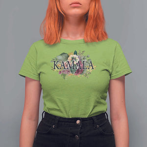 Harris 2024 T Shirt For Women Vintage Flowers Feminine First Female President TS11 Lime Print Your Wear
