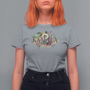 Harris 2024 T Shirt For Women Vintage Flowers Feminine First Female President TS11 Sport Gray Print Your Wear
