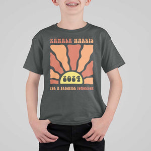 Kamala Harris For A Brighter Tomorrow 2024 T Shirt For Kid Boho Aesthetic Sunshine TS11 Dark Heather Print Your Wear