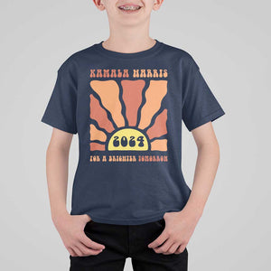 Kamala Harris For A Brighter Tomorrow 2024 T Shirt For Kid Boho Aesthetic Sunshine TS11 Navy Print Your Wear