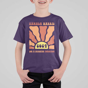 Kamala Harris For A Brighter Tomorrow 2024 T Shirt For Kid Boho Aesthetic Sunshine TS11 Purple Print Your Wear
