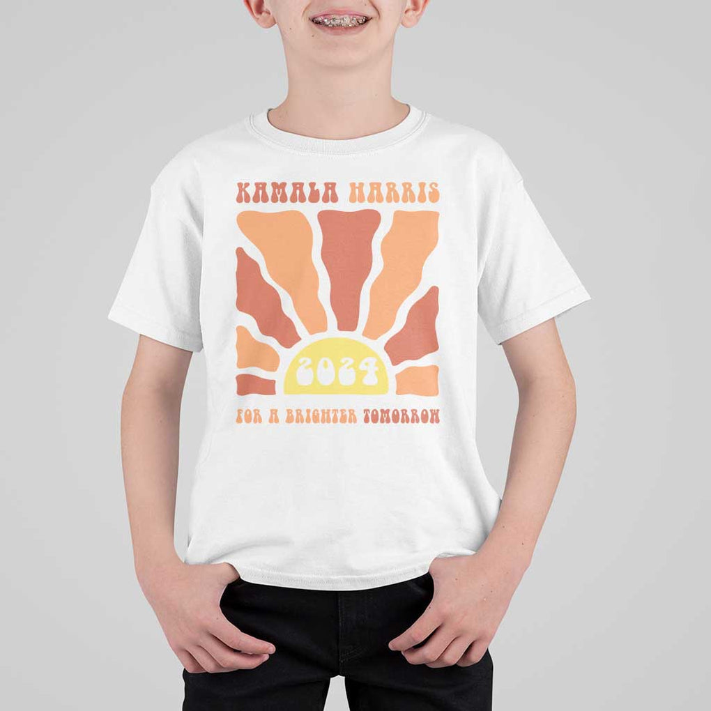 Kamala Harris For A Brighter Tomorrow 2024 T Shirt For Kid Boho Aesthetic Sunshine TS11 White Print Your Wear