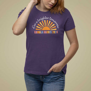 Kamala 2024 T Shirt For Women Harris For A Brighter Tomorrow Sunshine Boho Aesthetic TS11 Purple Print Your Wear
