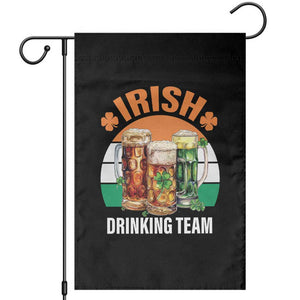 Funny Irish Drinking Team Garden Flag St Patricks Day Vintage Beer Ireland Flag Clover TS11 Black Print Your Wear