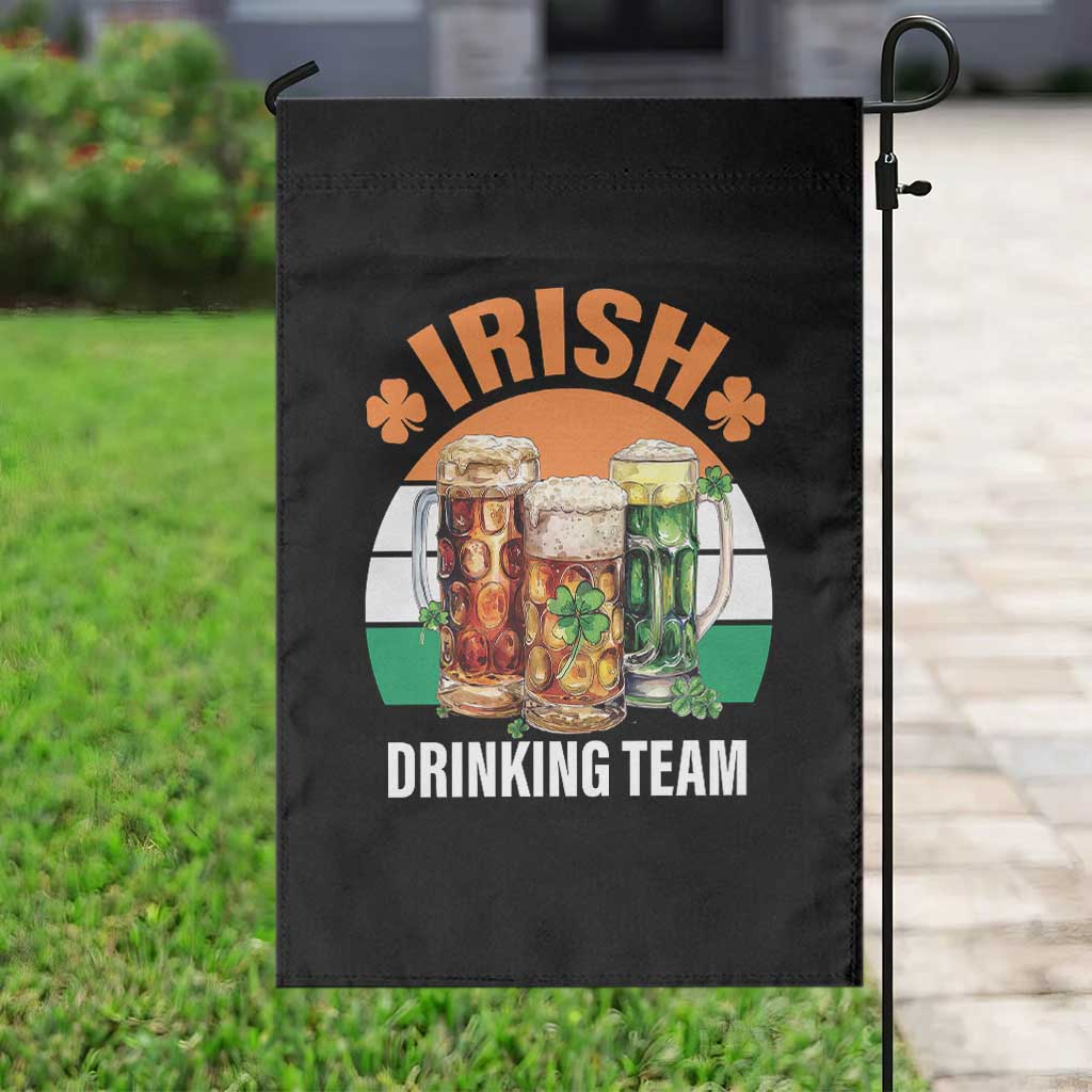 Funny Irish Drinking Team Garden Flag St Patricks Day Vintage Beer Ireland Flag Clover TS11 Print Your Wear