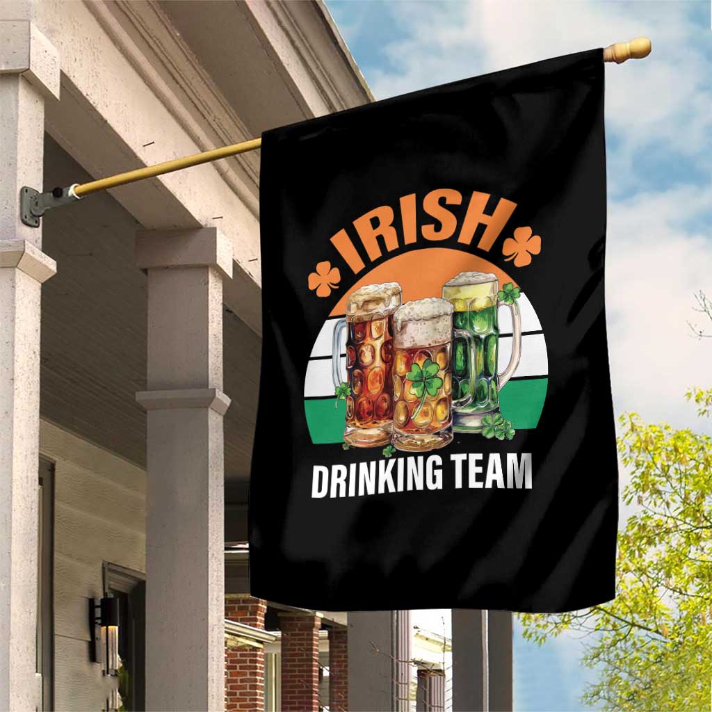 Funny Irish Drinking Team Garden Flag St Patricks Day Vintage Beer Ireland Flag Clover TS11 Print Your Wear