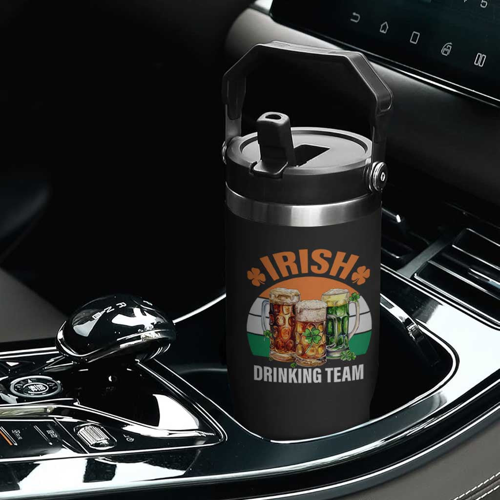 Funny Irish Drinking Team Flip Straw Tumbler St Patricks Day Vintage Beer Ireland Flag Clover TS11 Print Your Wear