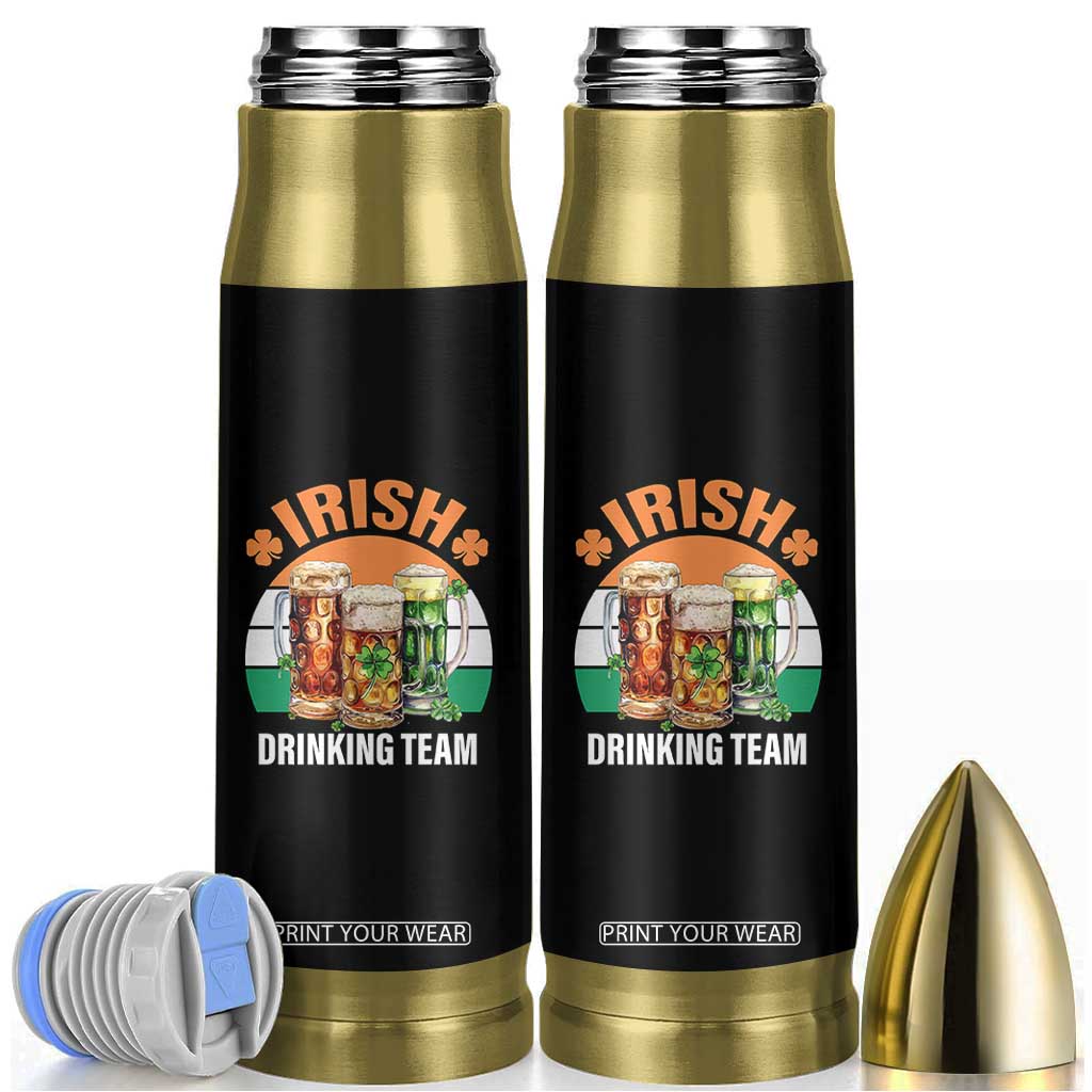 Funny Irish Drinking Team Bullet Tumbler St Patricks Day Vintage Beer Ireland Flag Clover TS11 Black Print Your Wear