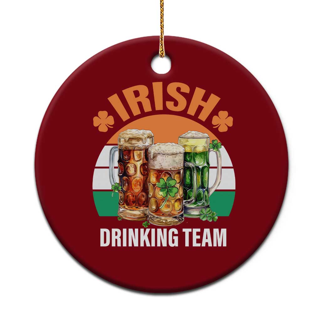 Funny Irish Drinking Team Ceramic Ornament St Patricks Day Vintage Beer Ireland Flag Clover TS11 1pc Red Print Your Wear