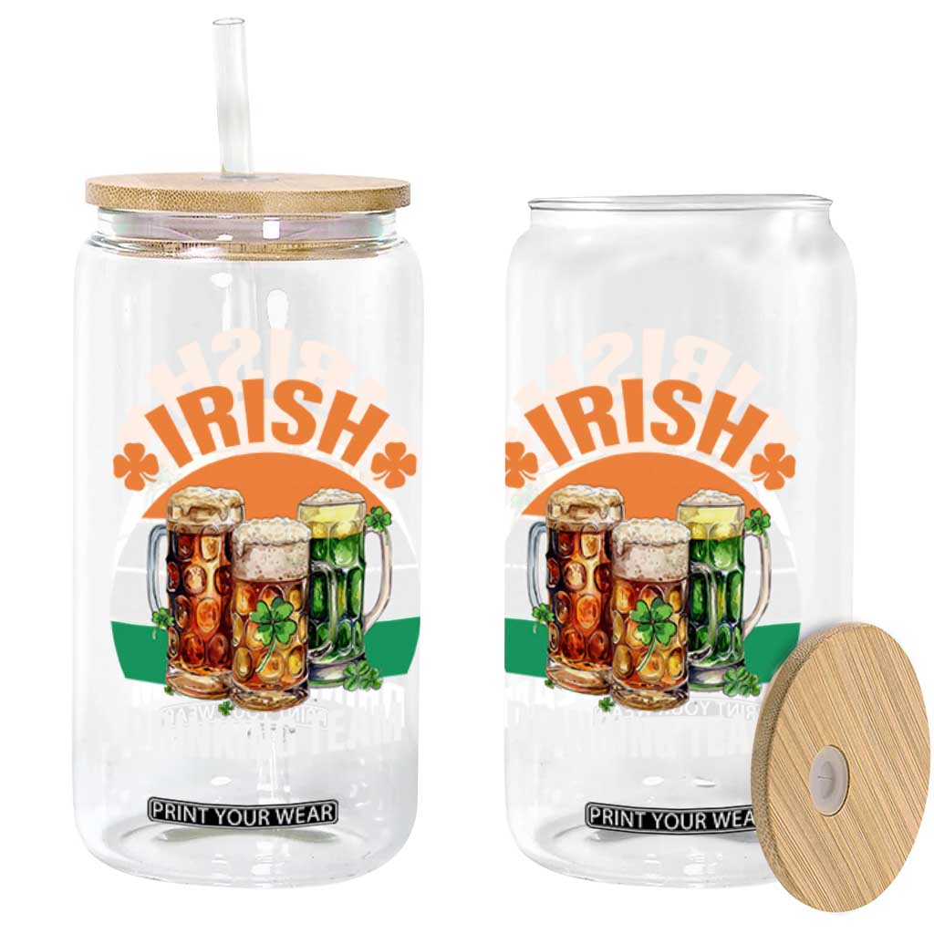 Funny Irish Drinking Team Glass Can St Patricks Day Vintage Beer Ireland Flag Clover TS11 Print Your Wear