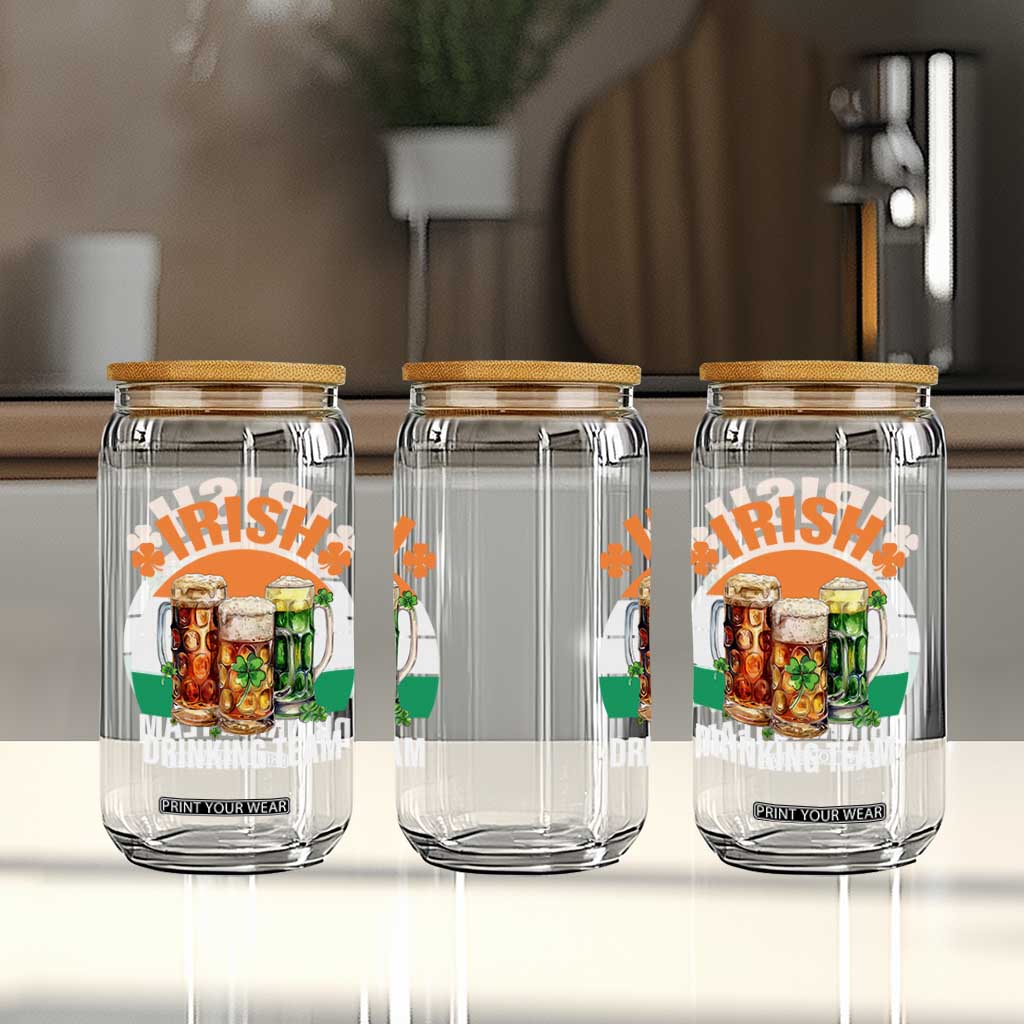 Funny Irish Drinking Team Glass Can St Patricks Day Vintage Beer Ireland Flag Clover TS11 Print Your Wear