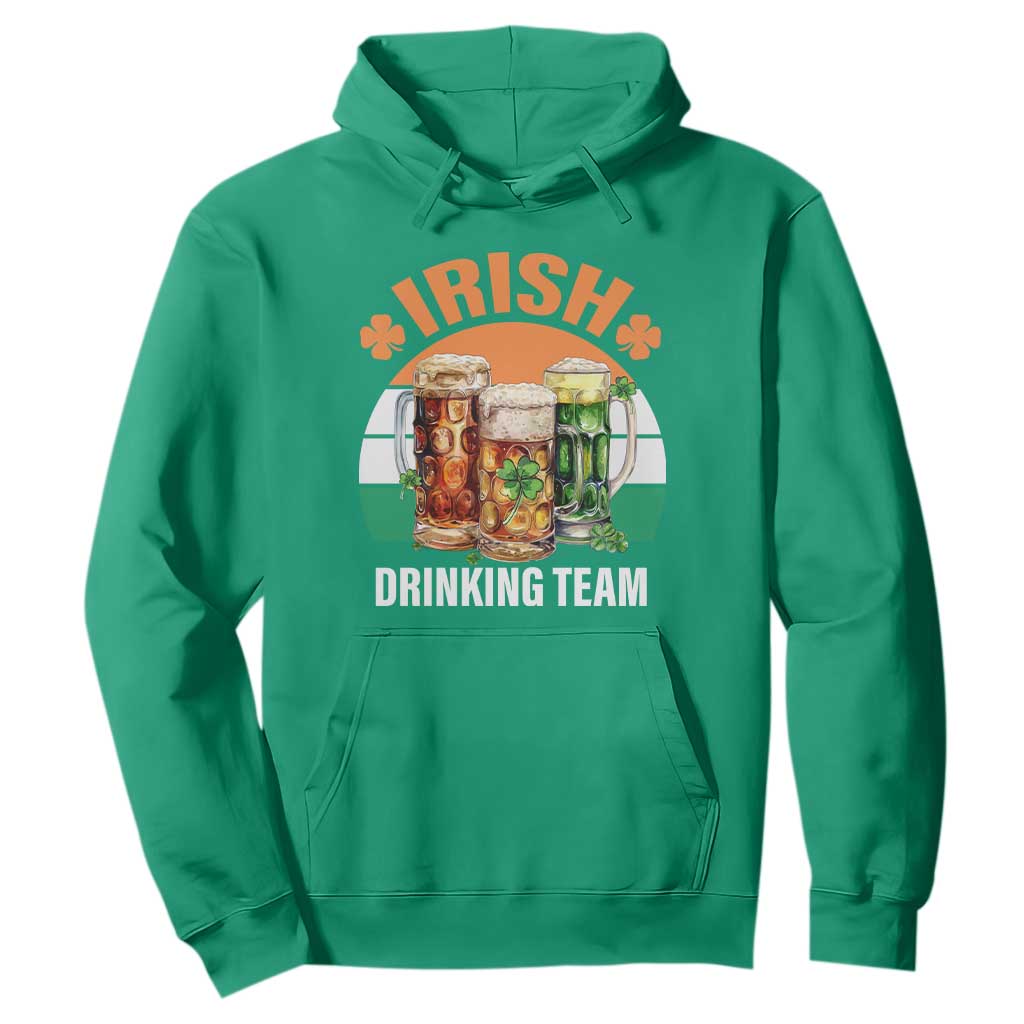 Funny Irish Drinking Team Hoodie St Patricks Day Vintage Beer Ireland Flag Clover TS11 Irish Green Print Your Wear