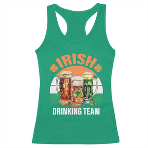 Funny Irish Drinking Team Racerback Tank Top St Patricks Day Vintage Beer Ireland Flag Clover TS11 Irish Green Print Your Wear