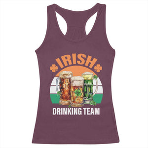 Funny Irish Drinking Team Racerback Tank Top St Patricks Day Vintage Beer Ireland Flag Clover TS11 Maroon Print Your Wear