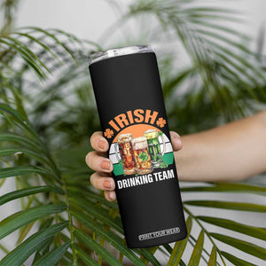 Funny Irish Drinking Team Skinny Tumbler St Patricks Day Vintage Beer Ireland Flag Clover TS11 Print Your Wear