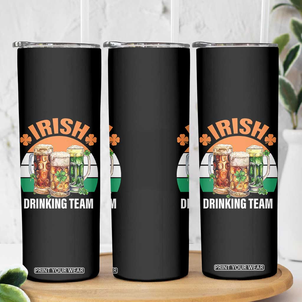 Funny Irish Drinking Team Skinny Tumbler St Patricks Day Vintage Beer Ireland Flag Clover TS11 Print Your Wear