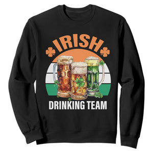 Funny Irish Drinking Team Sweatshirt St Patricks Day Vintage Beer Ireland Flag Clover TS11 Black Print Your Wear