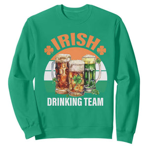Funny Irish Drinking Team Sweatshirt St Patricks Day Vintage Beer Ireland Flag Clover TS11 Irish Green Print Your Wear