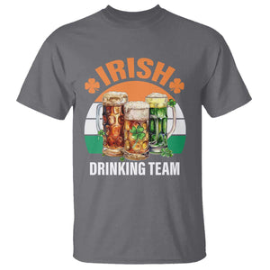 Funny Irish Drinking Team T Shirt St Patricks Day Vintage Beer Ireland Flag Clover TS11 Charcoal Print Your Wear