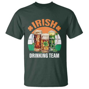 Funny Irish Drinking Team T Shirt St Patricks Day Vintage Beer Ireland Flag Clover TS11 Dark Forest Green Print Your Wear
