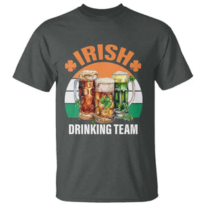 Funny Irish Drinking Team T Shirt St Patricks Day Vintage Beer Ireland Flag Clover TS11 Dark Heather Print Your Wear