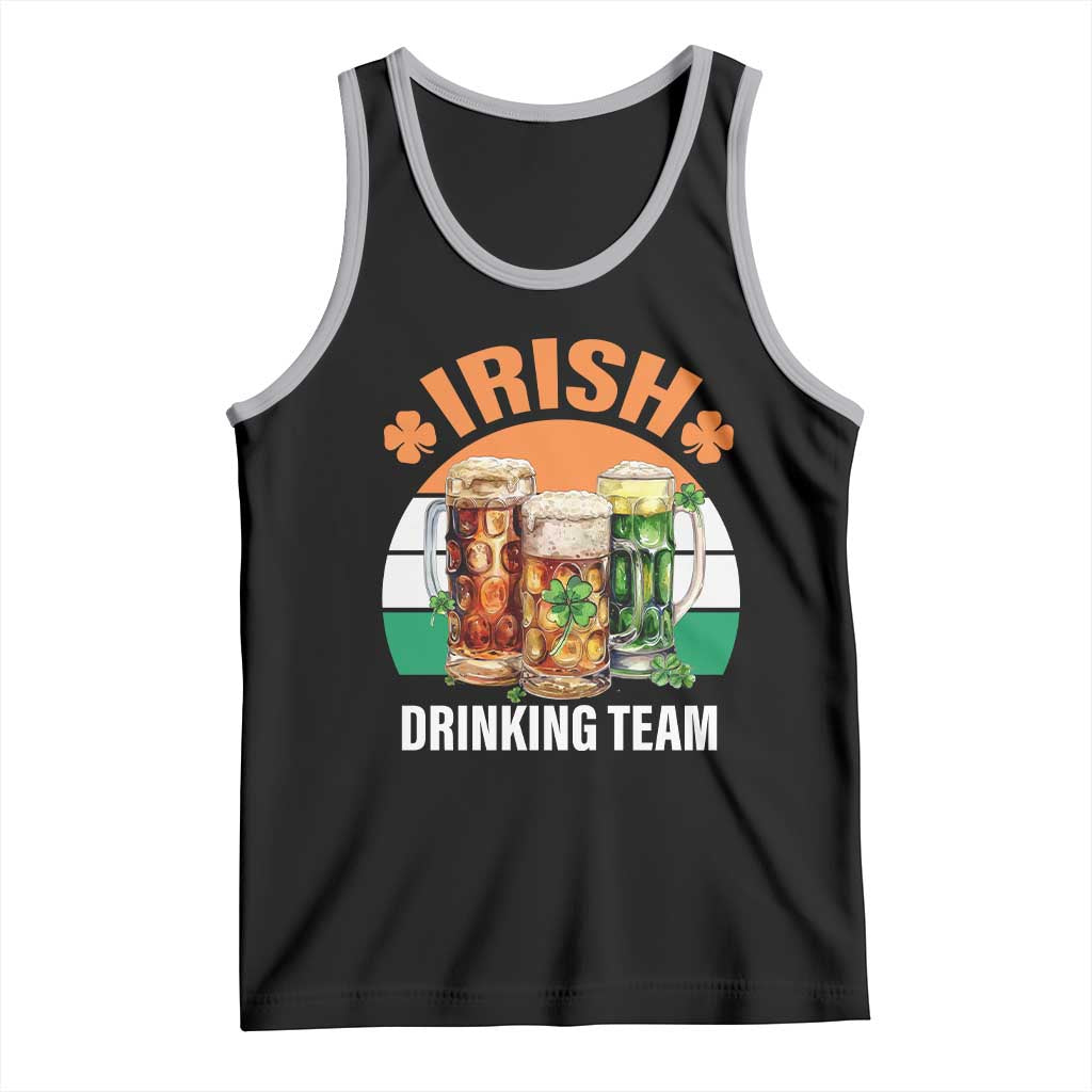 Funny Irish Drinking Team Tank Top St Patricks Day Vintage Beer Ireland Flag Clover TS11 Black Athletic Heather Print Your Wear