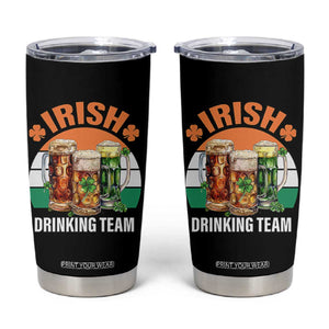 Funny Irish Drinking Team Tumbler Cup St Patricks Day Vintage Beer Ireland Flag Clover TS11 Black Print Your Wear