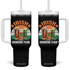 Funny Irish Drinking Team Tumbler With Handle St Patricks Day Vintage Beer Ireland Flag Clover TS11 One Size: 40 oz Black Print Your Wear