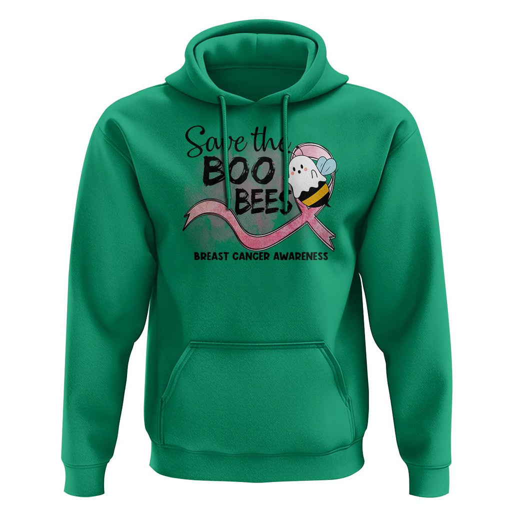 Funny Breast Cancer Halloween Hoodie Save The Boobees Ghost Bee Pink Ribbon TS11 Irish Green Print Your Wear