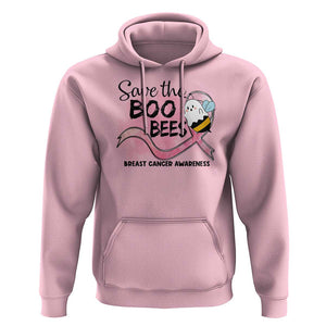 Funny Breast Cancer Halloween Hoodie Save The Boobees Ghost Bee Pink Ribbon TS11 Light Pink Print Your Wear