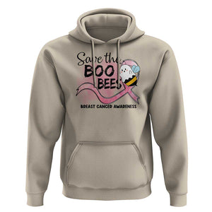 Funny Breast Cancer Halloween Hoodie Save The Boobees Ghost Bee Pink Ribbon TS11 Sand Print Your Wear