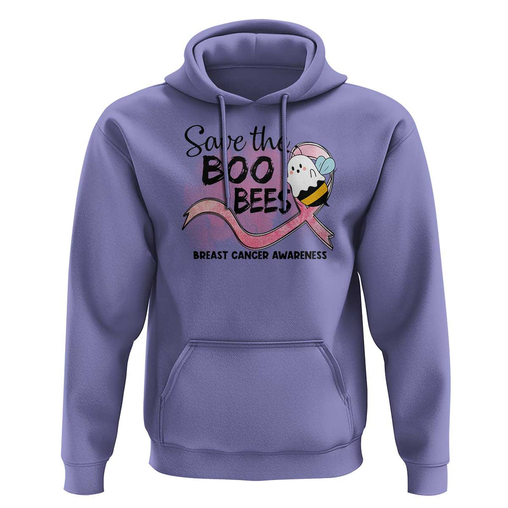 Funny Breast Cancer Halloween Hoodie Save The Boobees Ghost Bee Pink Ribbon TS11 Violet Print Your Wear