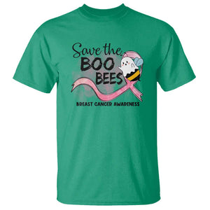 Funny Breast Cancer Halloween T Shirt Save The Boobees Ghost Bee Pink Ribbon TS11 Irish Green Print Your Wear