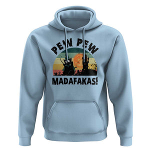 Funny Black Cat Halloween Hoodie Pew Madafakas Witch Retro Vintage Bat TS11 Light Blue Print Your Wear