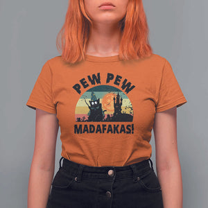 Funny Black Cat Halloween T Shirt For Women Pew Madafakas Witch Retro Vintage Bat TS11 Orange Print Your Wear
