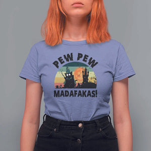 Funny Black Cat Halloween T Shirt For Women Pew Madafakas Witch Retro Vintage Bat TS11 Violet Print Your Wear