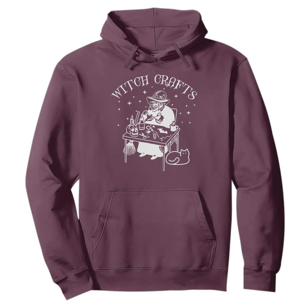 Funny Halloween Hoodie Witch Crafts Witchcraft Skull Cat Ghost TS11 Maroon Print Your Wear