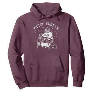 Funny Halloween Hoodie Witch Crafts Witchcraft Skull Cat Ghost TS11 Maroon Print Your Wear