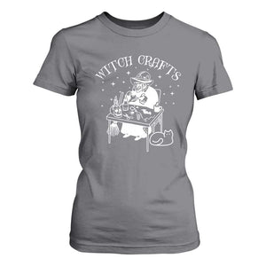 Funny Halloween T Shirt For Women Witch Crafts Witchcraft Skull Cat Ghost TS11 Charcoal Print Your Wear