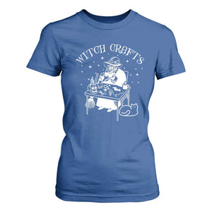 Funny Halloween T Shirt For Women Witch Crafts Witchcraft Skull Cat Ghost TS11 Royal Blue Print Your Wear