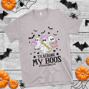 Funny Teacher Halloween T Shirt Teaching My Boos Teacherlife Ghost Pencil Book TS11 Ice Gray Print Your Wear